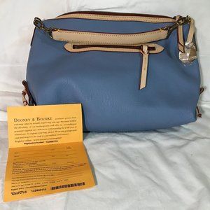 Dooney and Bourke Blue Pebble Leather Small Sac